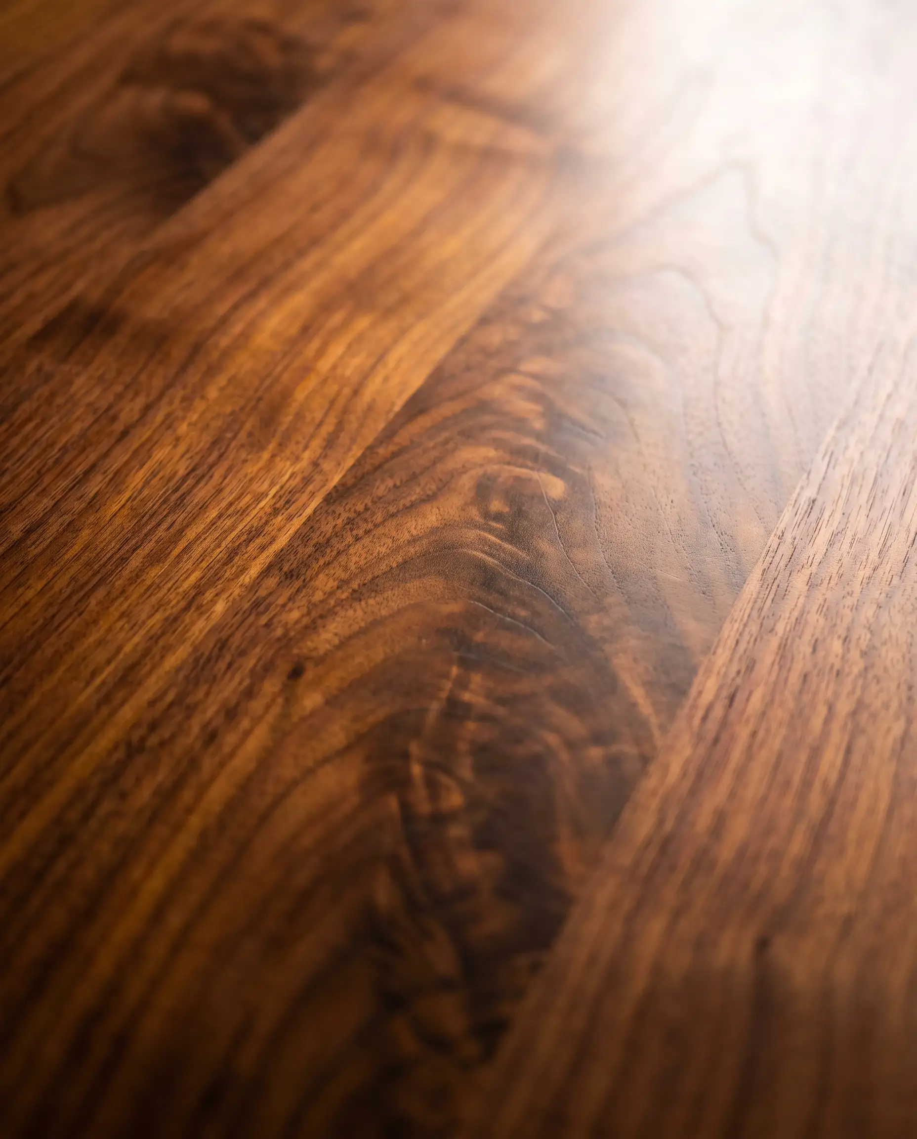 Oiled Walnut — Cathedral figuring, finished by hand